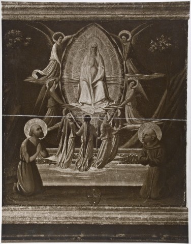Anonimo — Strozzi Zanobi - sec. XV - Assunzione della Madonna con san Girolamo e san Francesco d'Assisi — insieme